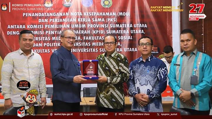 KPU Sumut Melaksanakan Penandatangan MoU dan PKS Dengan KPID Sumut, UMA, FISIP UMA dan Fakultas Dikasi ISU