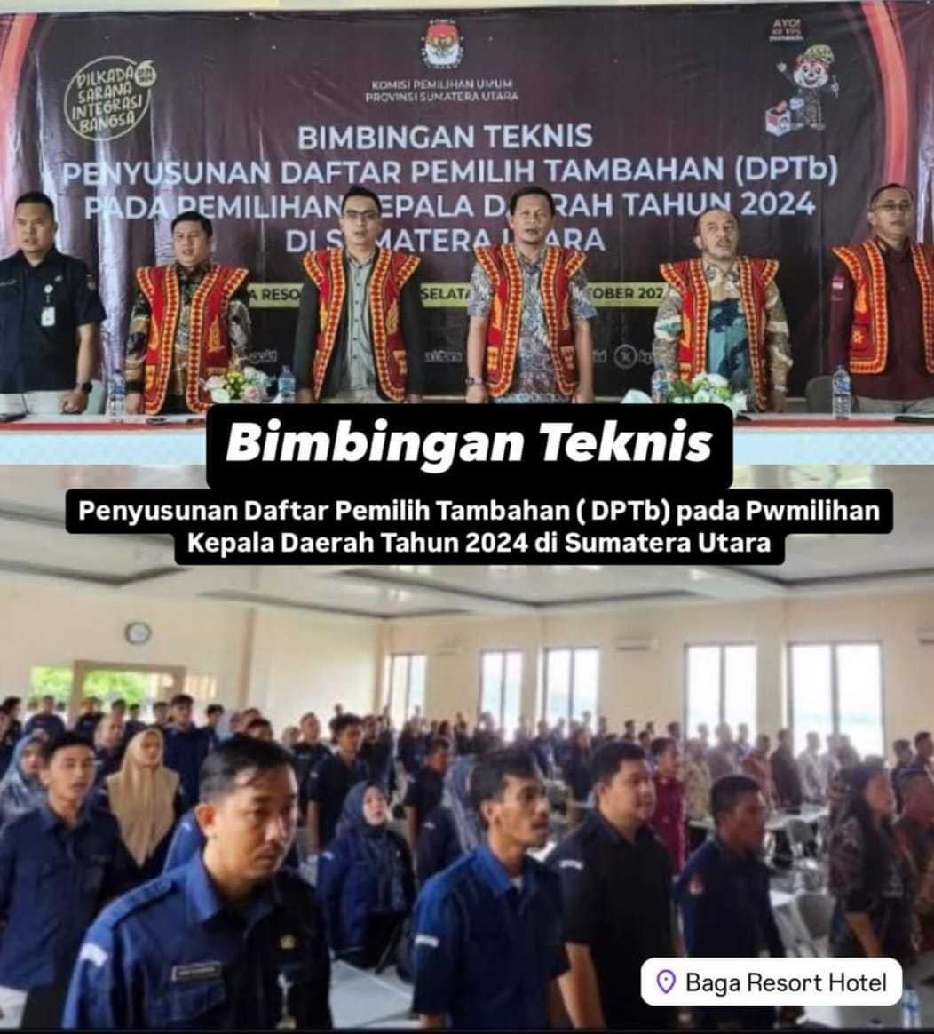 KPU Provinsi Sumut Mengadakan Bimtek Penyusunan DPTb pada Pilgubsu dan Wagubsu Tahun 2024