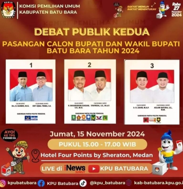 KPU Batubara Menggelar Debat Publik Calon Bupati Dan Calon Wakil Bupati Kedua Di Medan