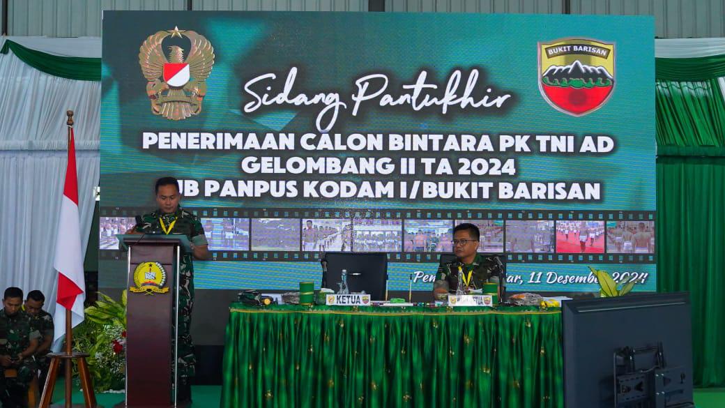 Pangdam I/BB Pimpin Sidang Pantukhir Caba PK Gelombang II 2024 Subpanpus Kodam I/BB